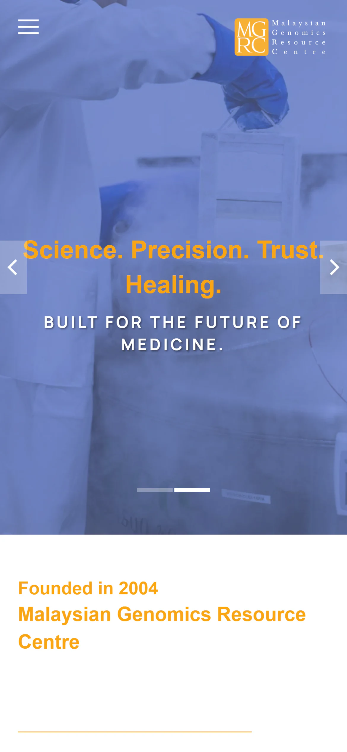 MGRC website on a phone