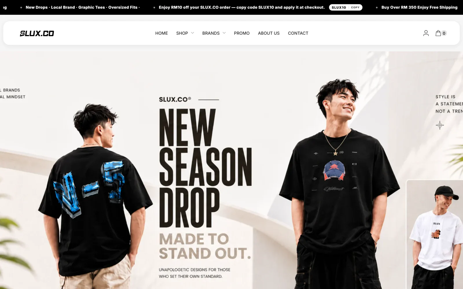 SLUX.CO website on desktop