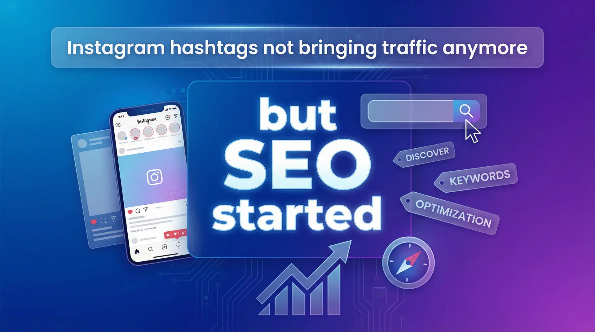Haptic X sharing about that instagram started SEO instead of using hashtag to bring traffic